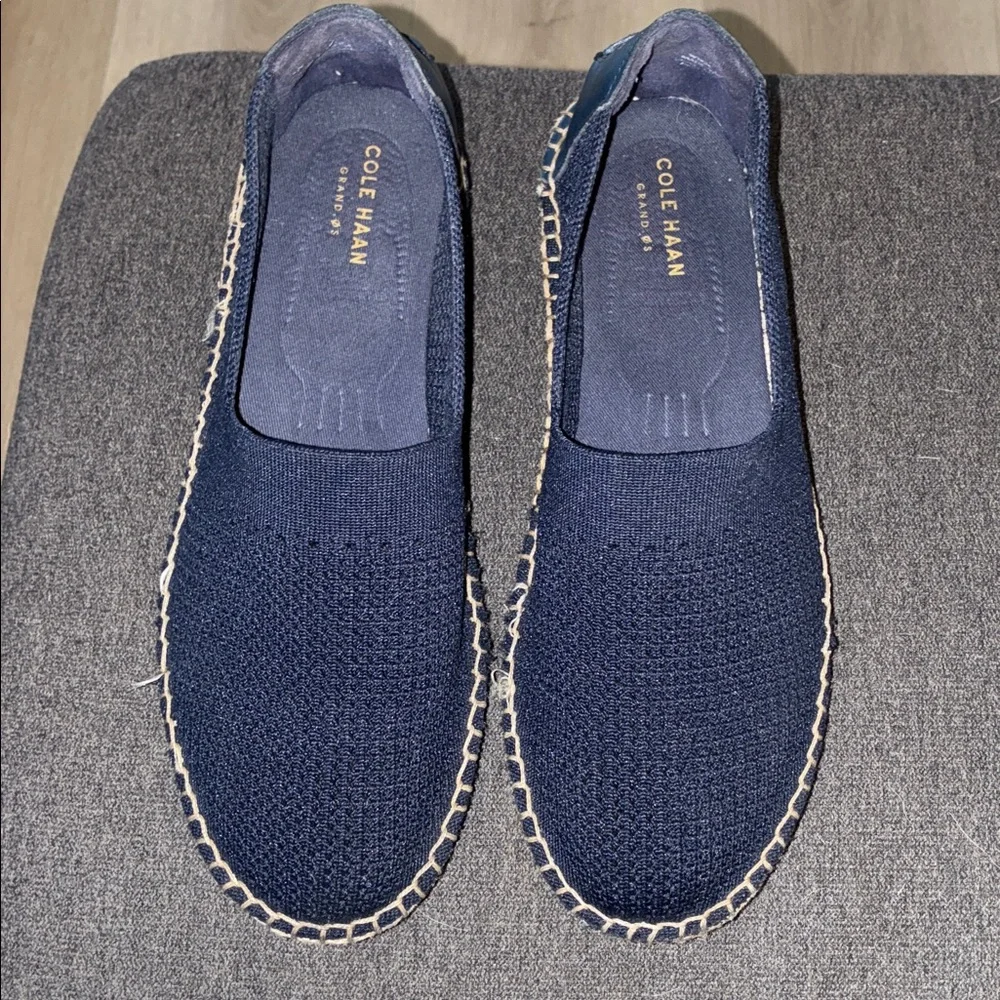 Cole Haan Navy Knit Espadrille Shoes